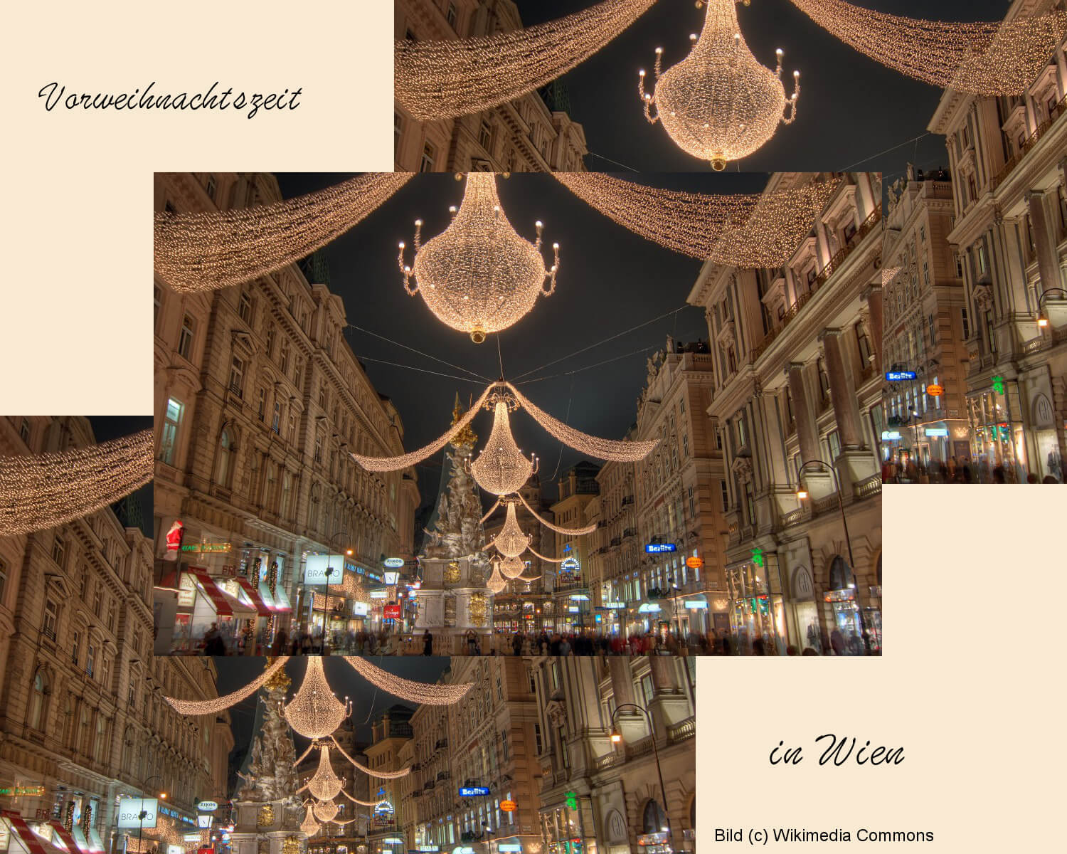 What to Do in der Vorweihnachtszeit in Wien, Titelbild, Beleuchtung Graben